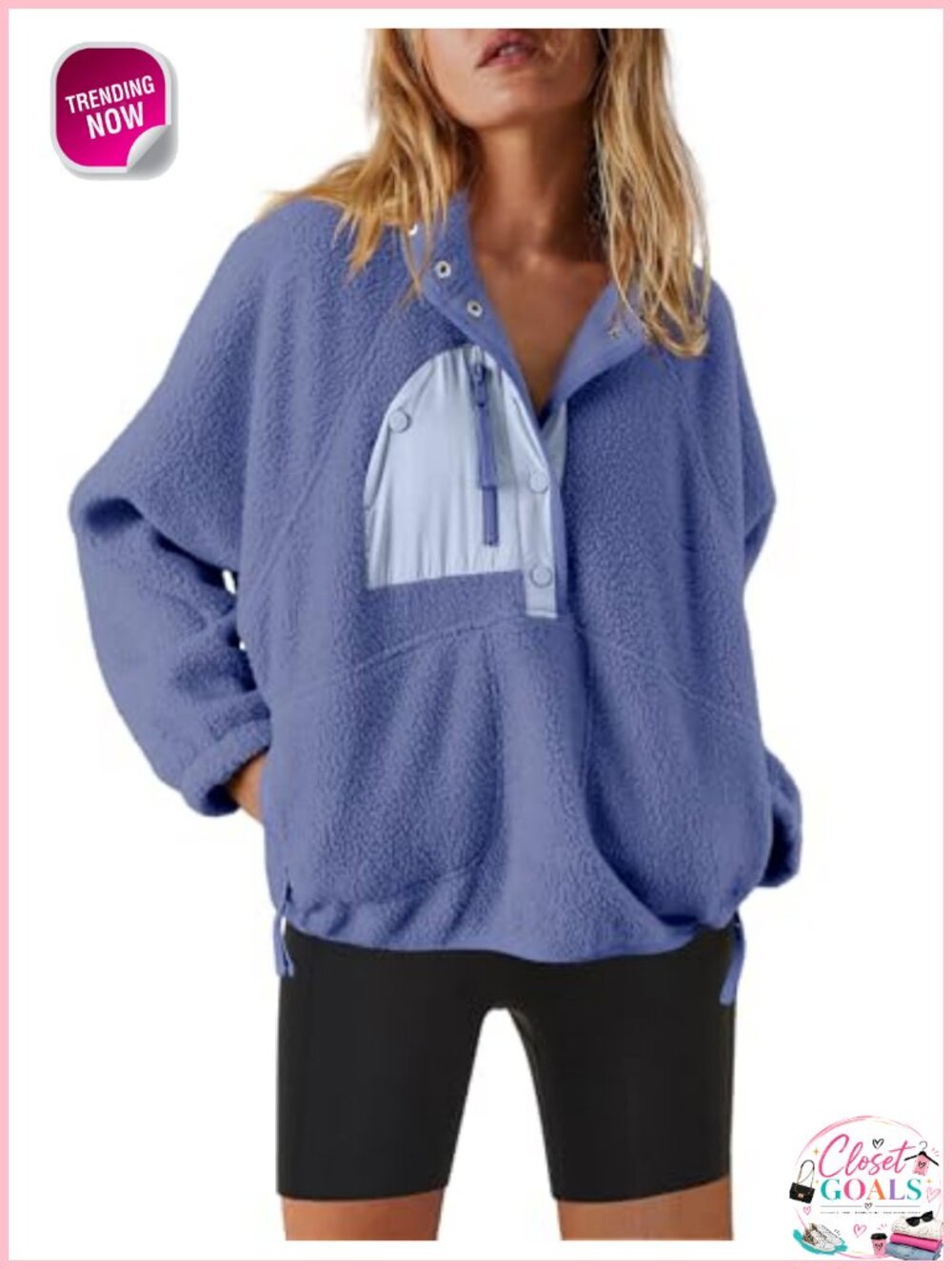 Fleece Pullover Quarter Zip Sherpa Jacket Fuzzy Sweatshirt